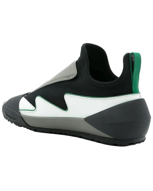 Ferragamo Green Colourblock Leather Sneaker