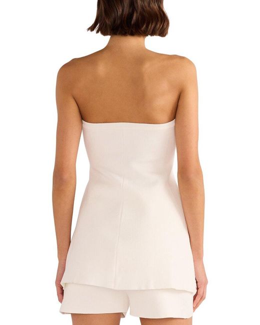 MINKPINK White Elora Knit Bustier Top