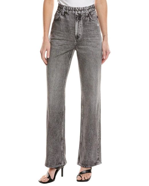 Rag & Bone Gray Miramar Shea High-Rise Raven Full Relaxed Straight Jean