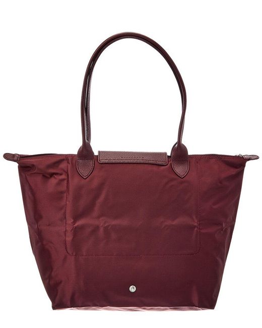 Longchamp Red Le Pliage One Long Handle Large Tote