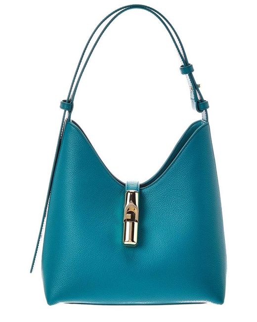Furla Blue Goccia Leather Hobo