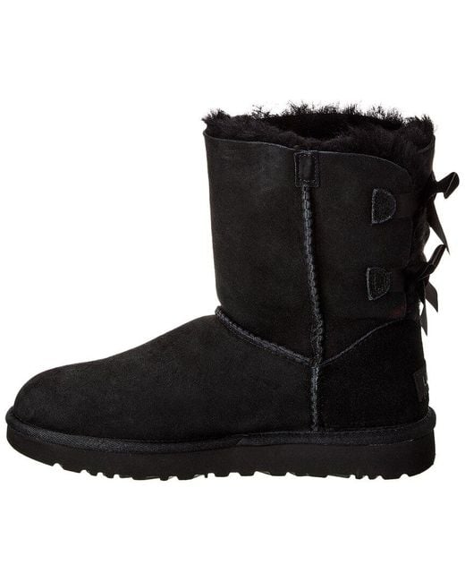 Ugg Black Bailey Bow Ii Suede & Shearling Boot