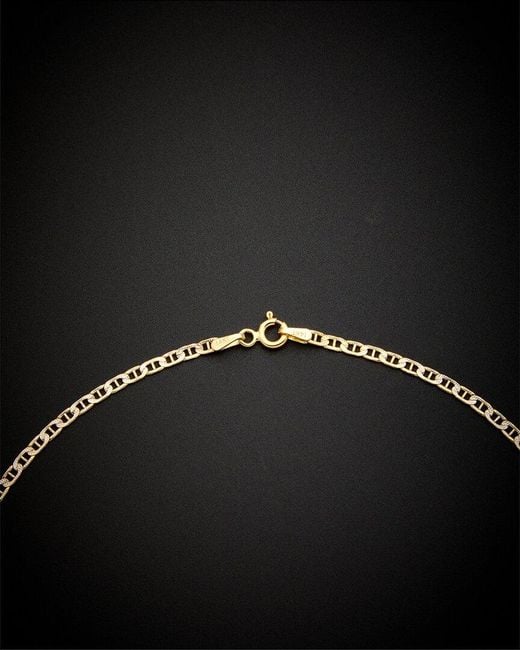 Italian Gold Black 14k Mariner Necklace
