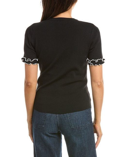 Tahari Black The Rose Sweater