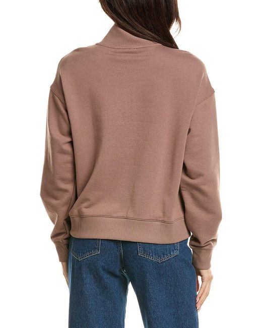 Splendid Red Goldie Mock Neck 1/4-Zip Sweater