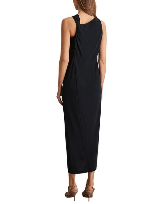 Reiss Black Eliza Trim Detail Jersey Dress