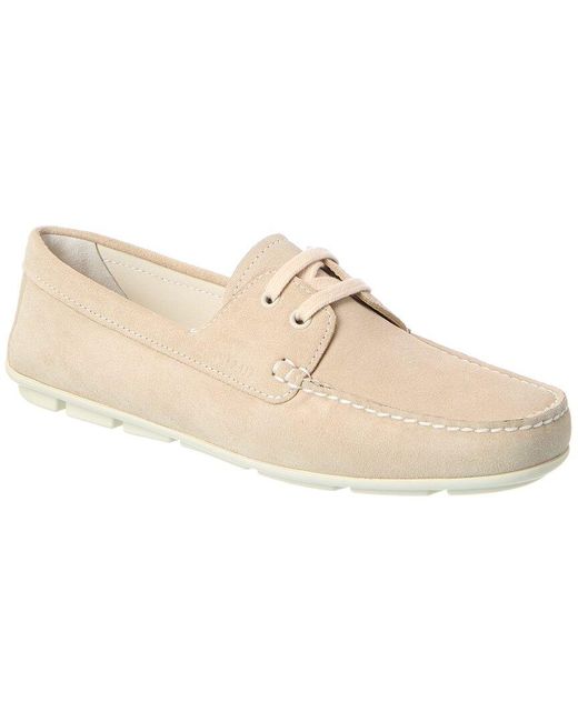 Prada Natural Embossed Suede Driving Shoe
