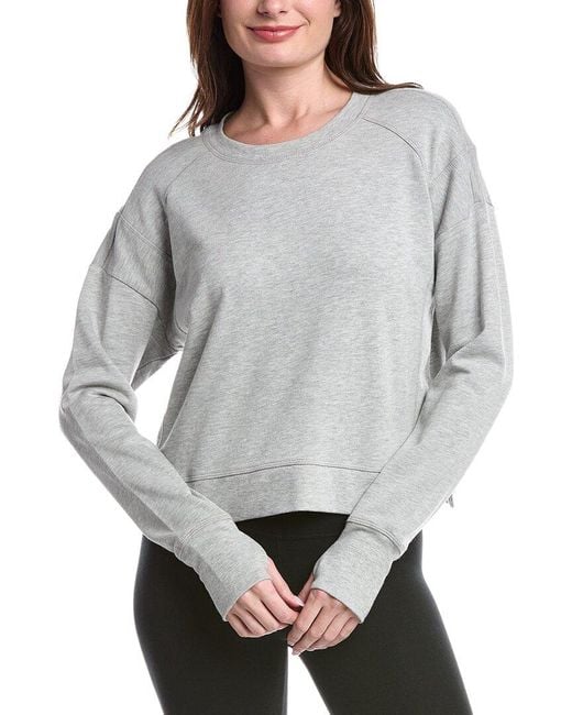 Sweaty Betty Gray After Class Cropped Sweatshirt