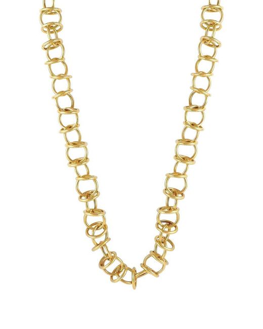 Tiffany & Co Metallic 18K Diamond Link Necklace (Authentic Pre-Owned)