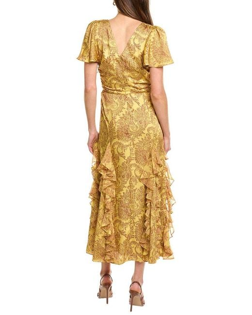 Cinq À Sept Metallic Olympia Midi Dress