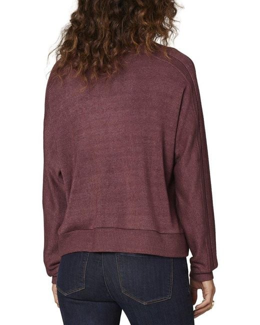 Wit & Wisdom Purple Mixed Media Knit Top