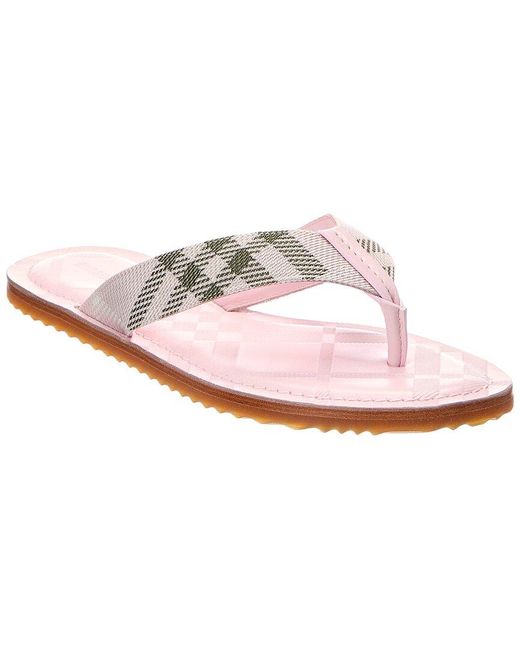 Burberry Pink Pavilion Canvas & Leather Sandal