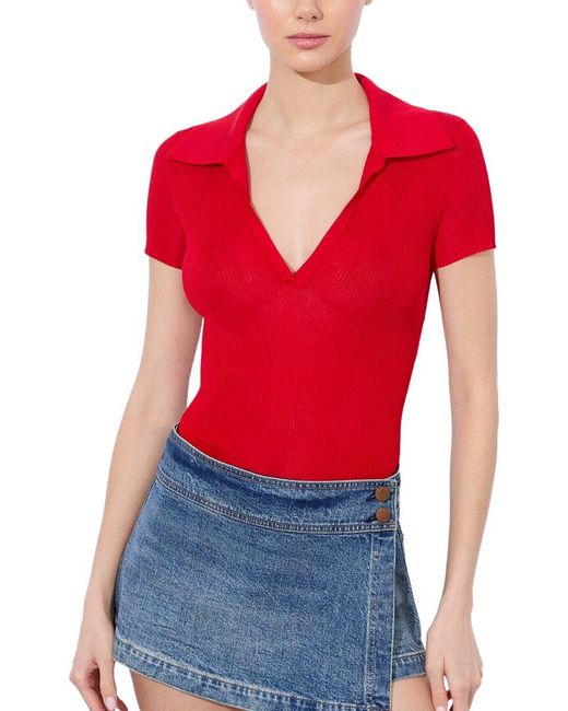 Alice + Olivia Red Martha Polo