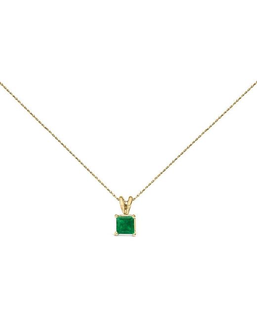 Haus of Brilliance Green Colorful Gemstones 14K 0.50 Ct. Tw. Emerald Pendant Necklace