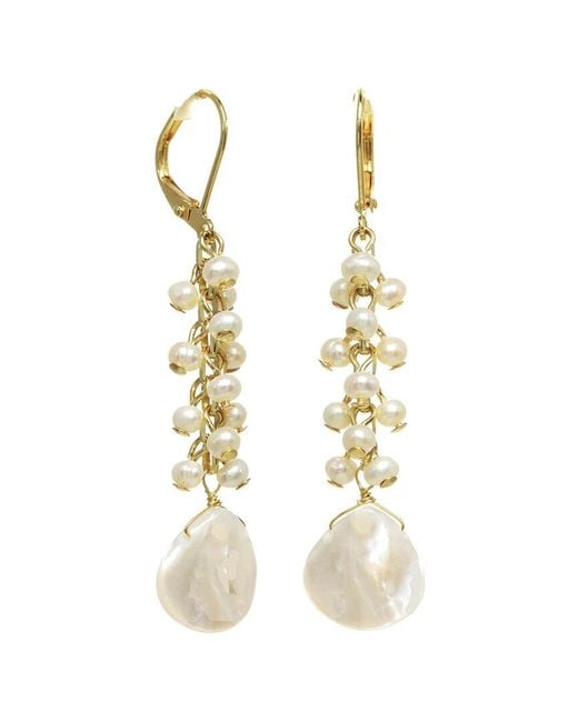 Rachel Reinhardt Jewelry Metallic 14K Over 4Mm-10Mm Pearl Linear Earrings