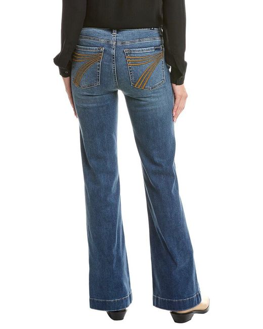 7 For All Mankind Blue Dojo Tailorless Atlanta Flare Jean
