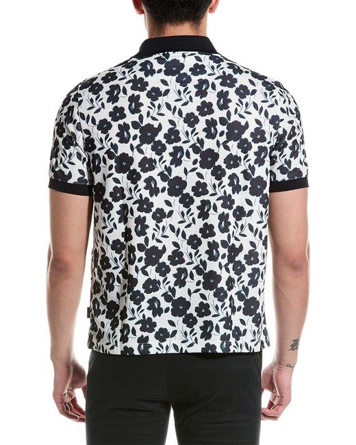 Ted Baker Black Baskst Floral All-over Printed Regular Fit Polo Shirt for men