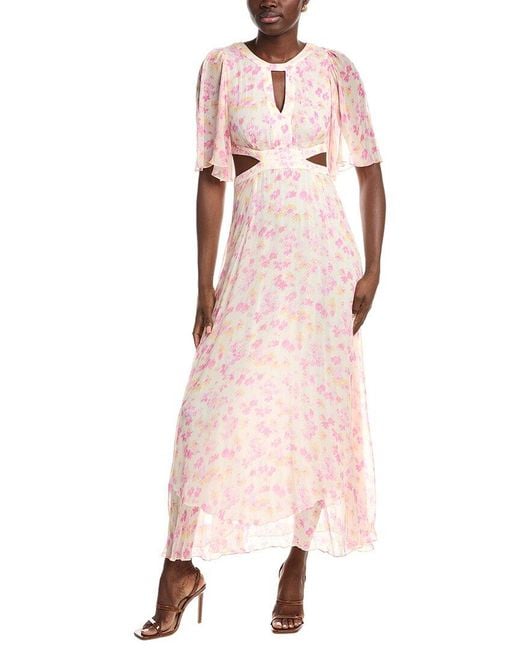 Maje Pink Chiffon Maxi Dress