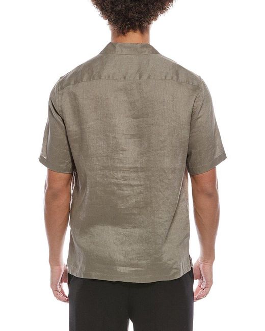 Theory Gray Daze Precise Linen Shirt for men