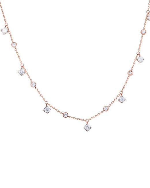 Diana M Metallic 18k Rose Gold 0.99 Ct. Tw. Diamond Necklace
