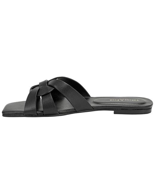 Tiffany & Fred Paris Black Leather Slide Sandal