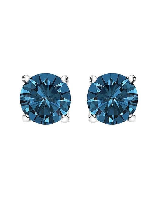 Haus of Brilliance Blue 14K 1.00 Ct. Tw. Lab-Grown Diamond Stud Earrings