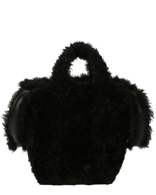 Balenciaga Black Everyday 2.0 Xs North-South Faux-Fur Tote