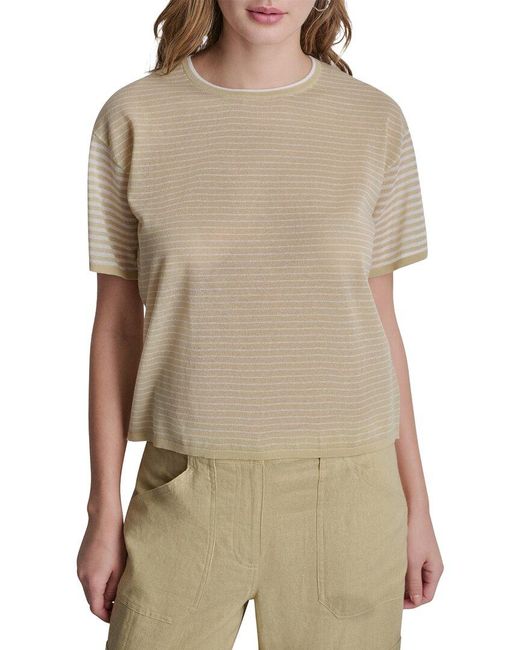 DKNY Natural Striped Lightweight Sweater