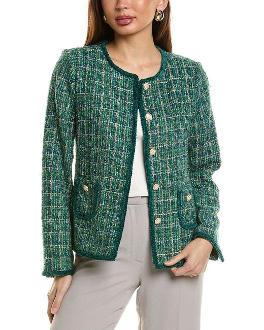 Tahari Green Boucle Jacket