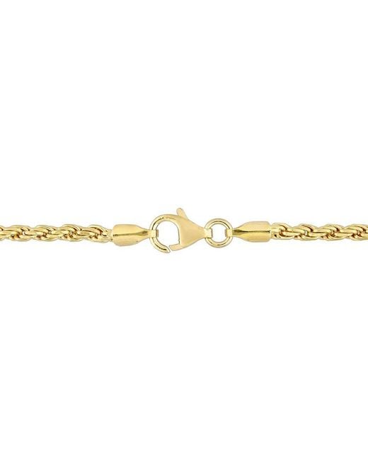 Italian Silver White 18K Over Rope Chain Bracelet