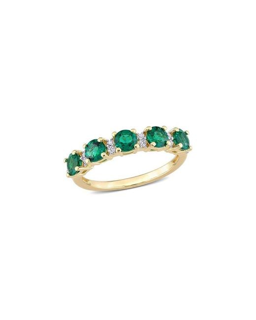 Rina Limor Green Silver 1.42 Ct. Tw. Gemstone Half-eternity Ring