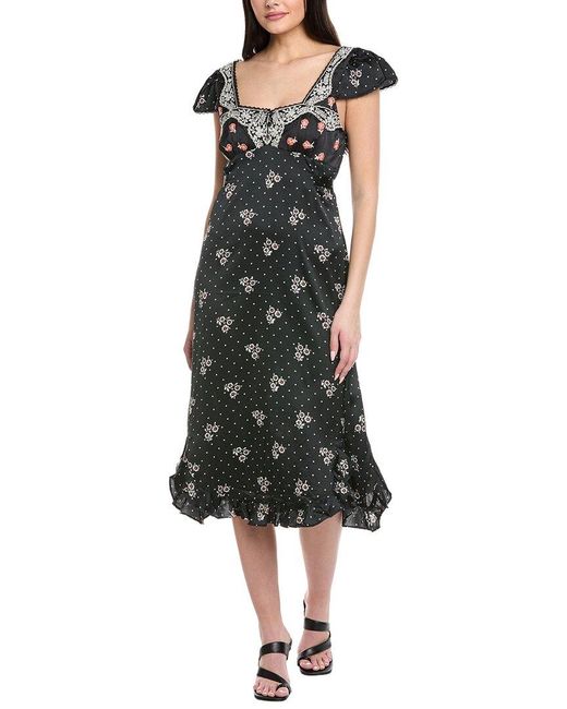 Free People Black Haven Midi Dress