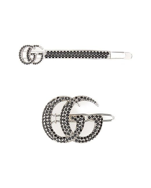 Gucci White Hair Clips Set