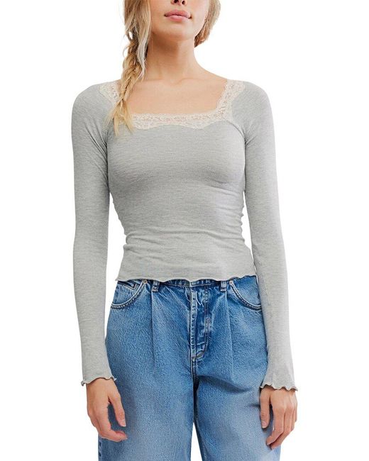 Free People Blue Oh My Darling Top