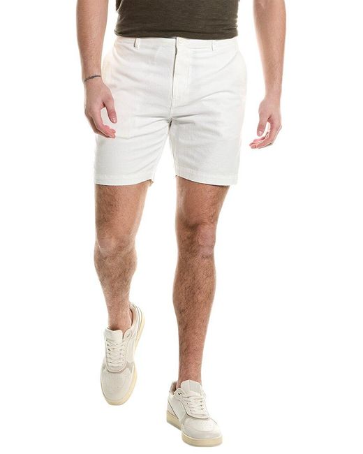 Onia White Stretch Linen-blend Traveler Short for men