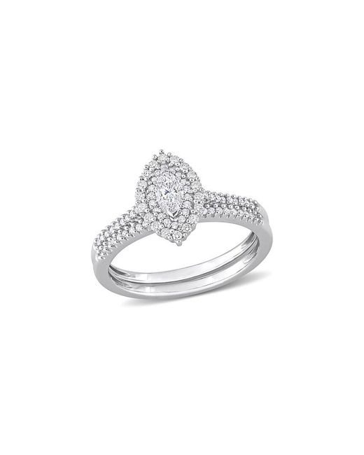 Rina Limor White 14K 0.49 Ct. Tw. Diamond Double Halo Cluster Ring