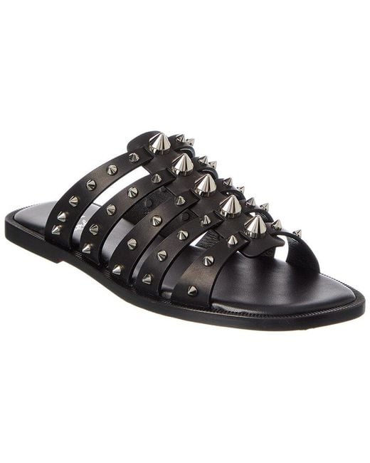 Christian Louboutin Black Charja Spike Leather Sandal