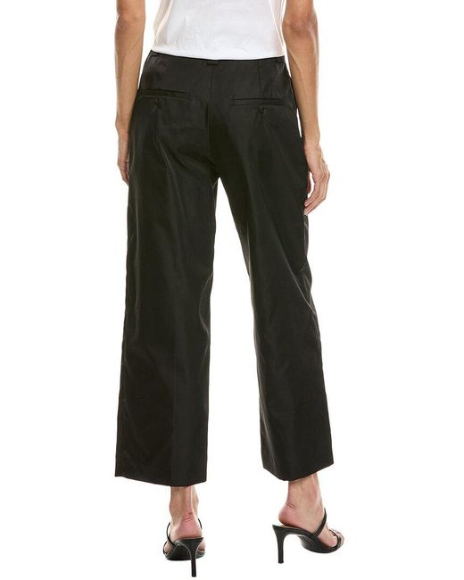 Prada Black Embellished Belted Nylon Straight Leg Pant