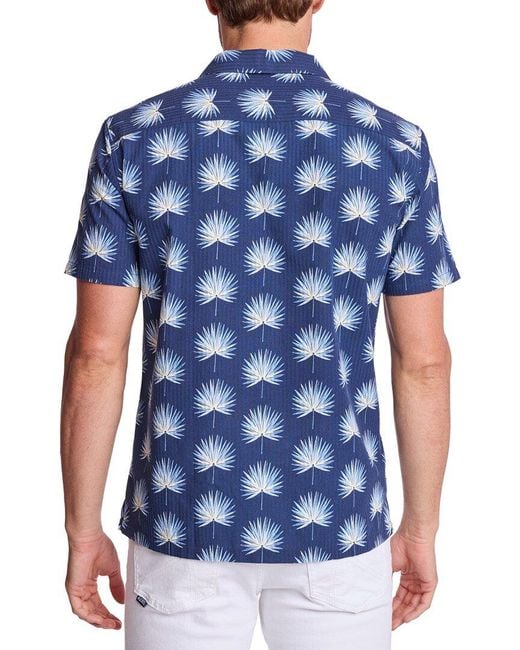 Paisley & Gray Blue Camp Collar Shirt for men