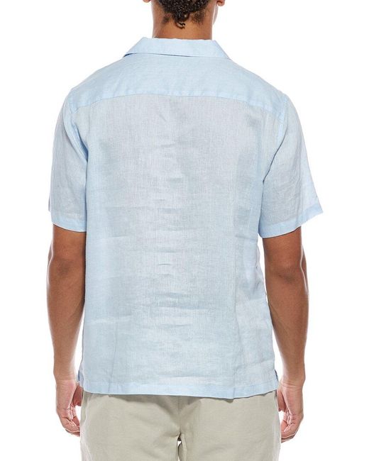 Theory Blue Irving Linen Relaxed Shirt for men