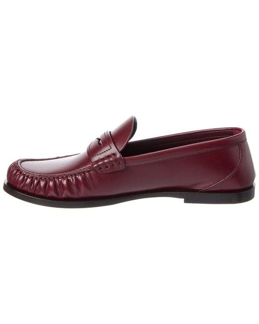 Saint Laurent Red Cassandre Leather Loafer