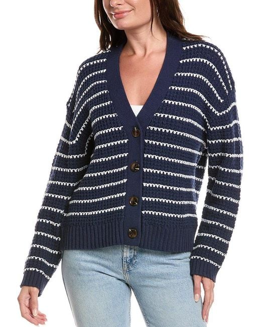 Michael Stars Blue Dodi Striped Cardigan