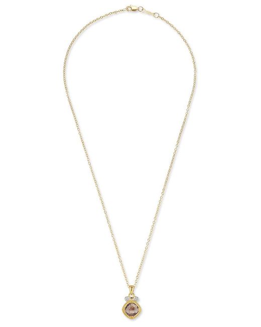 Reiss Metallic 14K 2.07 Ct. Tw. Diamond & Smokey Topaz Necklace
