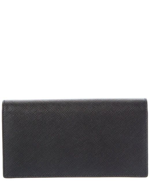Prada Black Saffiano Leather Wallet On Chain