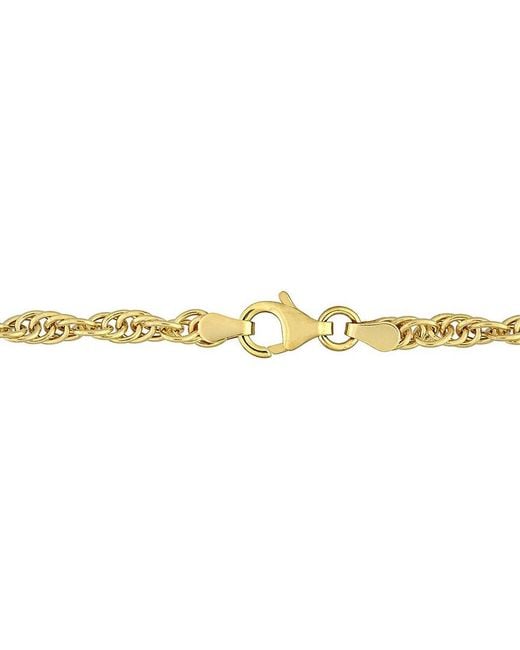 Italian Silver Metallic 18K Over Singapore Chain Bracelet