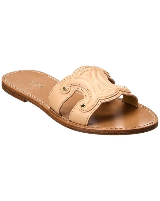 Céline Brown Triomphe Leather Sandal