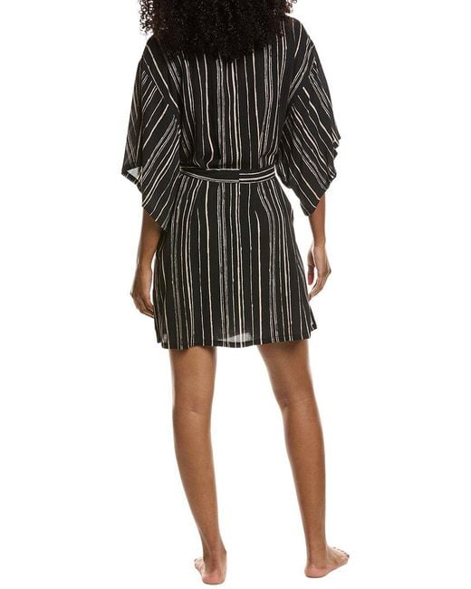 Natori Black Tate Silk-Blend Wrap