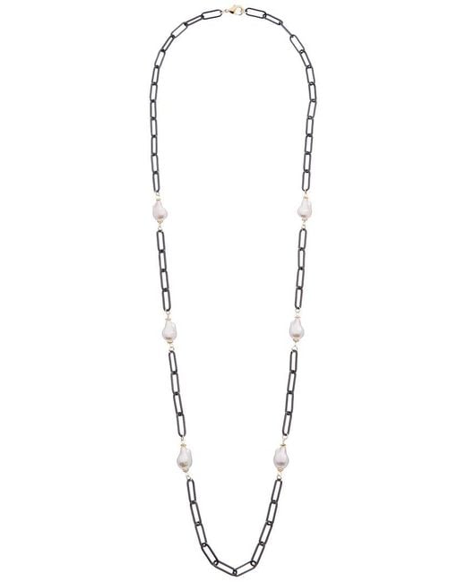Juvell Metallic 18K Plated Pearl Link Necklace