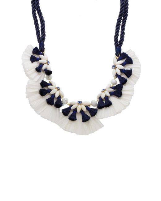 Saachi Blue Fiesta Floral Mother-of-pearl Necklace