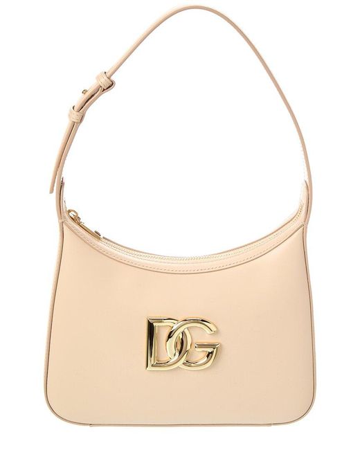 Dolce & Gabbana Natural 3.5 Leather Hobo Bag